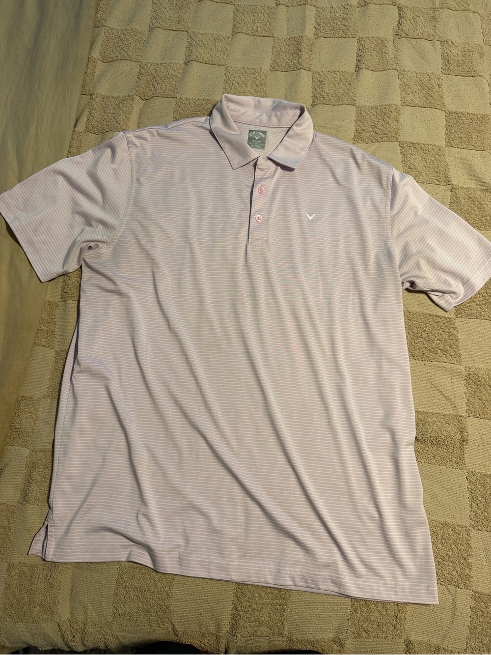 Callaway Men's Pink Stripe Golf Polo